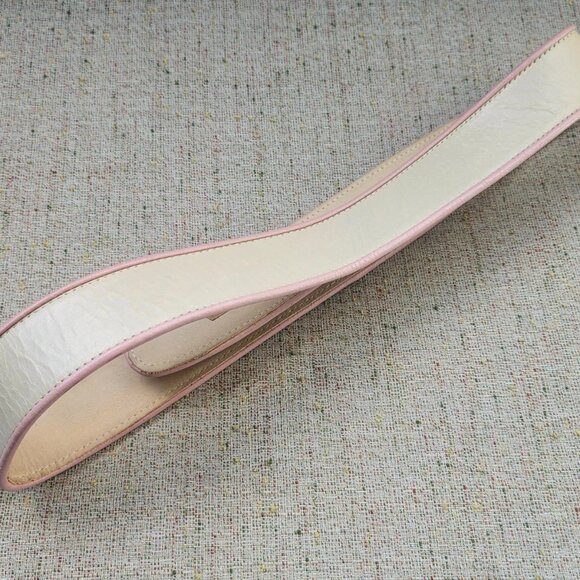 Vintage Cynthia Rowley Ladies Belt Genuine Leather Tan/pink Waistband Size 30 in - Picture 8 of 12